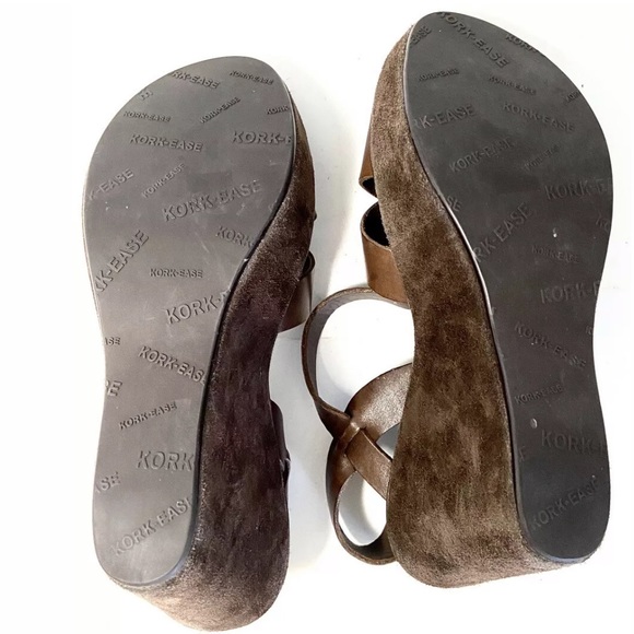 Kork Ease Bette Brown Open Toe Wedge Sandals - Picture 8 of 8